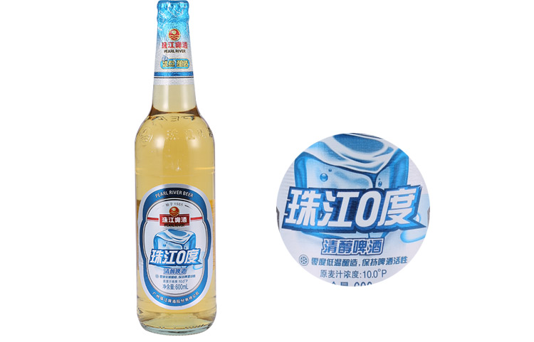 10度珠江零度清醇啤酒600ml/瓶