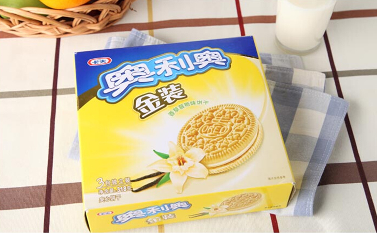 奥利奥 金装香草慕斯味夹心饼干 318g/盒 (新老包装随机发货)