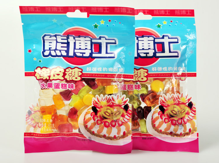 徐福记熊博士60橡皮糖(水果蛋糕味)60克/袋