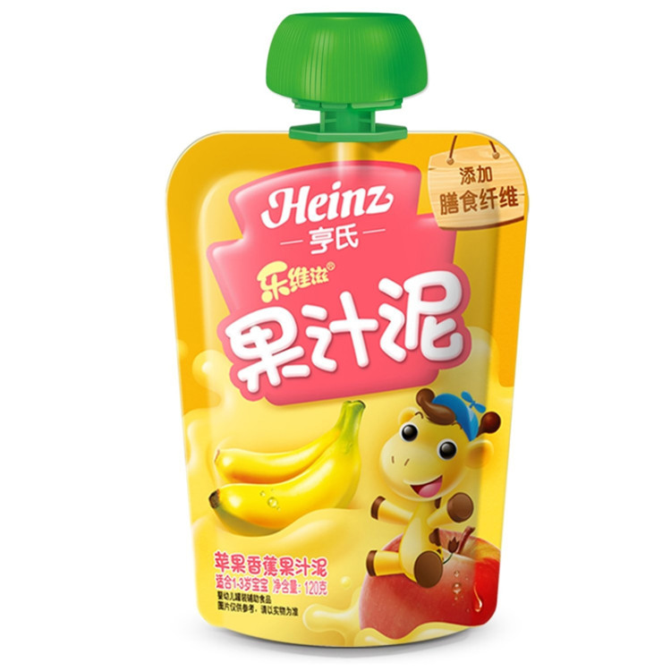 亨氏乐维滋果汁泥-苹果香蕉 120g/袋
