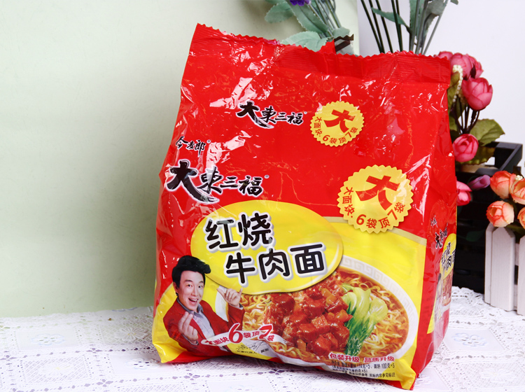 今麦郎大东三福五包入红烧牛肉面114g*5包/组