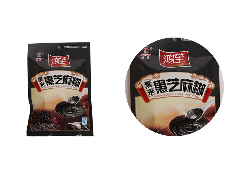 商品名称:鸿笙黑米黑芝麻糊90g/袋 品牌:鸿笙 包装:袋装 适合人群