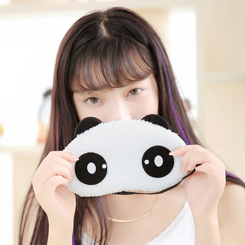阔羽 四季睡眠睡觉可爱卡通遮光冰敷便携式热敷熊猫眼罩冰眼罩 yz003