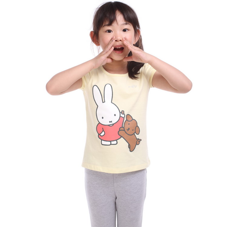 miffy米菲 童装 女童可爱俏皮米菲短袖t恤 mg21a042 黄色 110