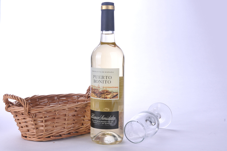 西班牙进口 普兰朵/puerto bonito半甜白葡萄酒 750ml