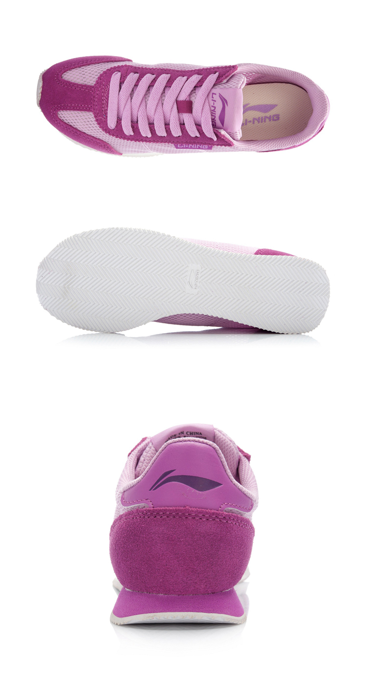李宁800m运动生活系列女鞋正品 经典休闲鞋 alck066 荧光浅黄 37.