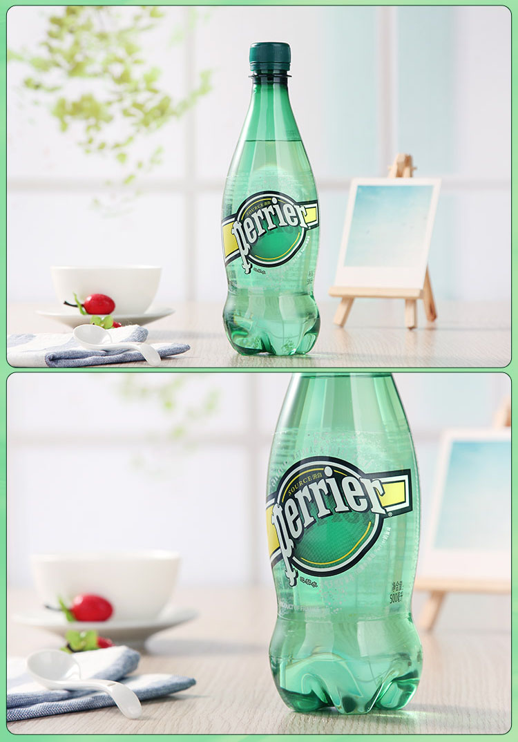 法国进口 perrier巴黎水 含气天然矿泉水 500ml/瓶