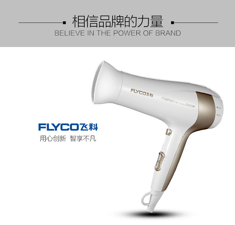 飞科(flyco) fh6232大功率电吹风机2000w(优雅白)