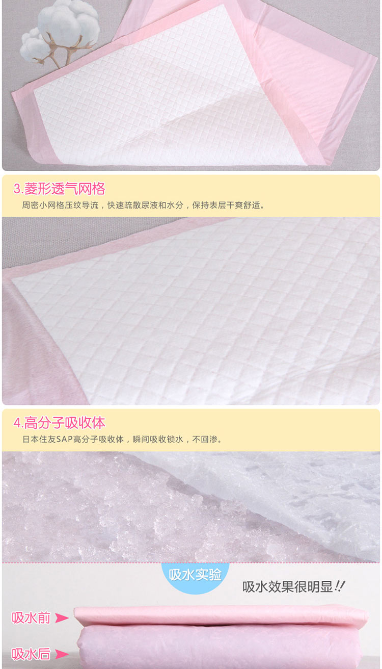 十月结晶 婴儿一次性隔尿垫宝宝尿垫巾新生儿护理垫防水床单小号 3包*