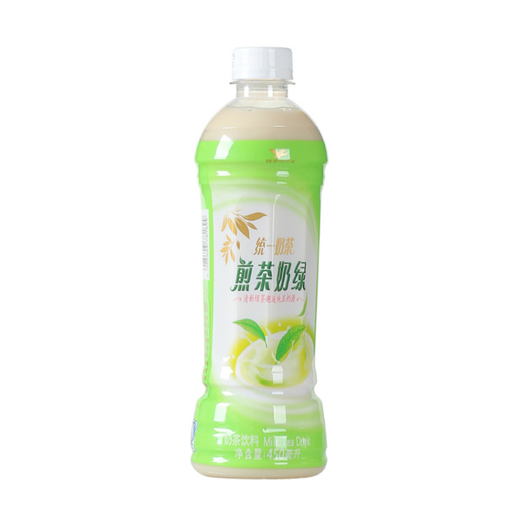统一 奶茶(煎茶奶绿)奶茶饮料 450ml\/瓶 x 6