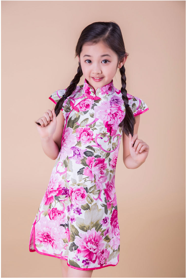 皮乐宝贝 儿童旗袍夏季 女童唐装小童中式中国风公主连衣裙 XX-524 图片色 140【价格，正品，报价】-飞牛网