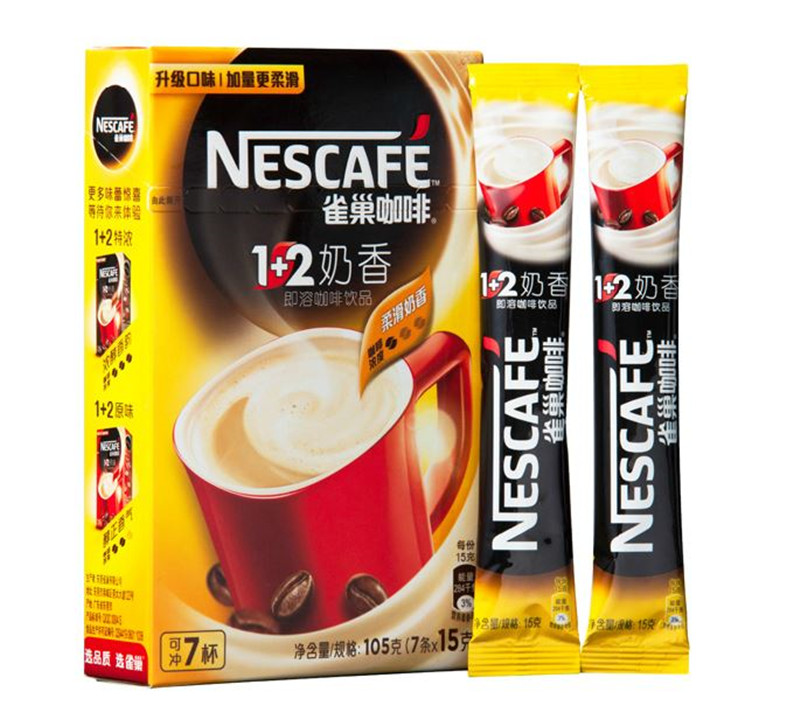 雀巢咖啡1+2奶香7条*15g\/盒