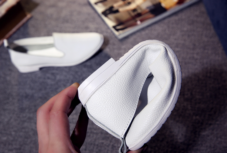 鑫恩尚 2016春季新款豆豆鞋女真皮平底护士小