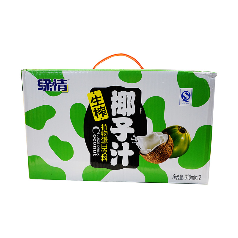 绿情生榨椰子汁植物蛋白饮料310ml12罐箱