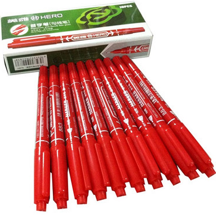 英雄883 记号笔 10支/盒 红色