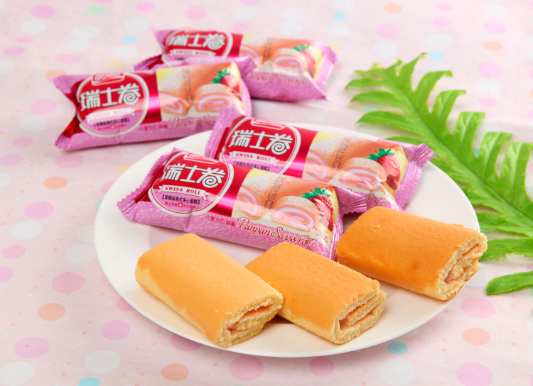 盼盼 瑞士卷草莓味卷式夹心蛋糕 320g/袋