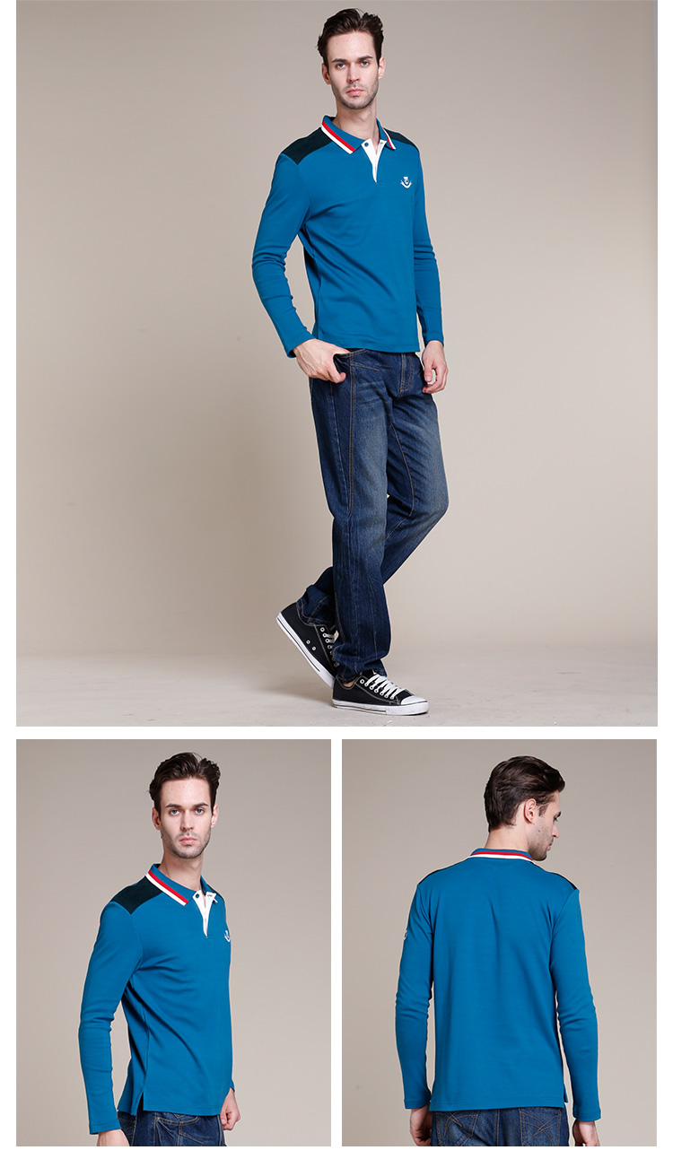 cherokee巧乐奇 冬装男时尚印花翻领衫 629158 普蓝 xl