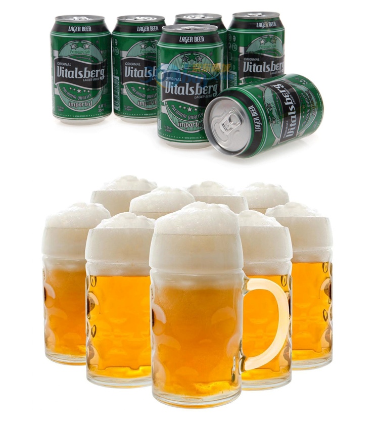 西班牙进口 威斯博格 淡味啤酒(lager beer) 330ml*24罐/箱