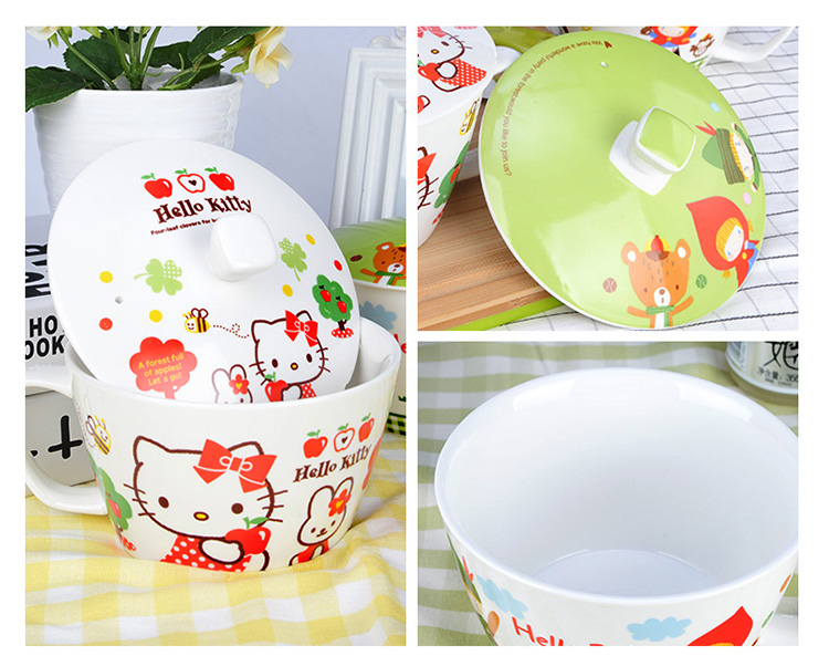 乐扣乐扣 创意家用陶瓷碗 大号陶瓷面碗 970ml hello kitty碗 970ml