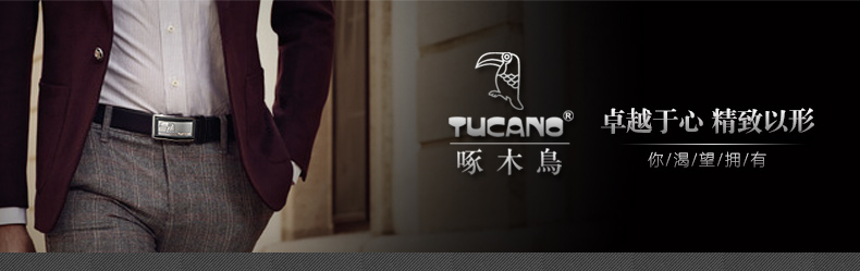 啄木鸟/tucano 男皮带真皮腰带韩版百搭纯正品头层牛皮自动扣休闲商务