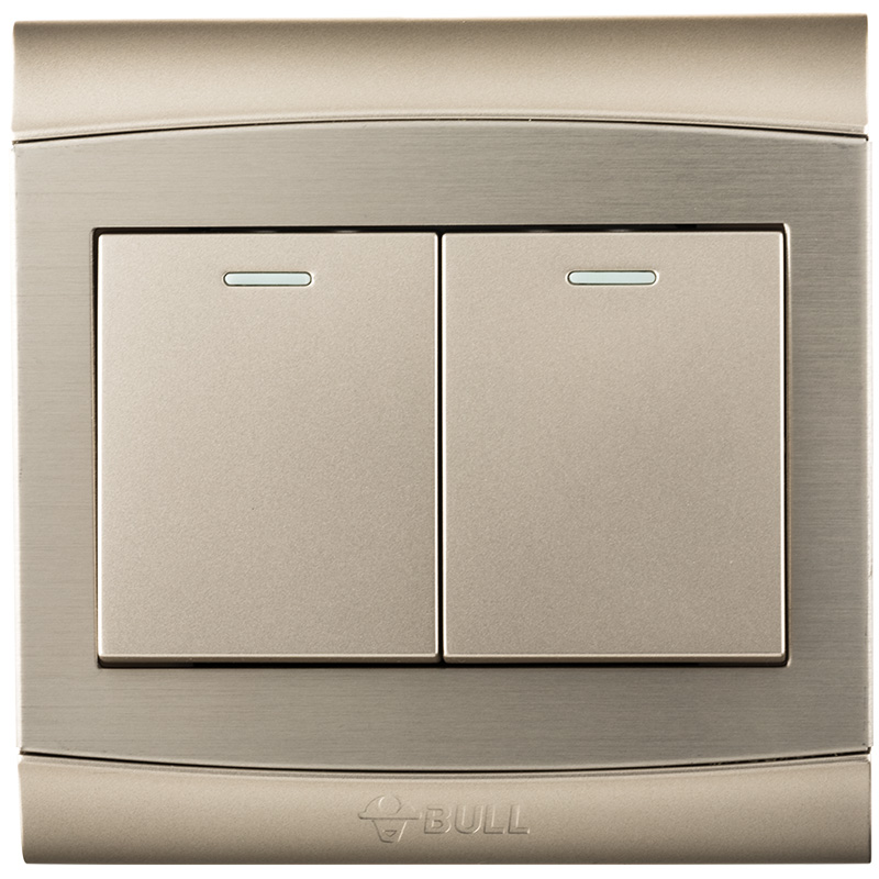 公牛(bull) 双开双控带荧光墙壁开关